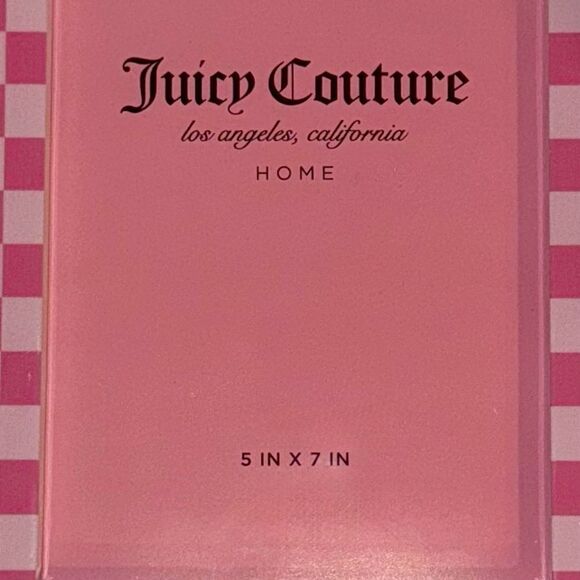 Juicy Couture Home Pink Checkerboard Print Stand Up Photo Picture Frame 5” x 7” - Picture 2 of 7